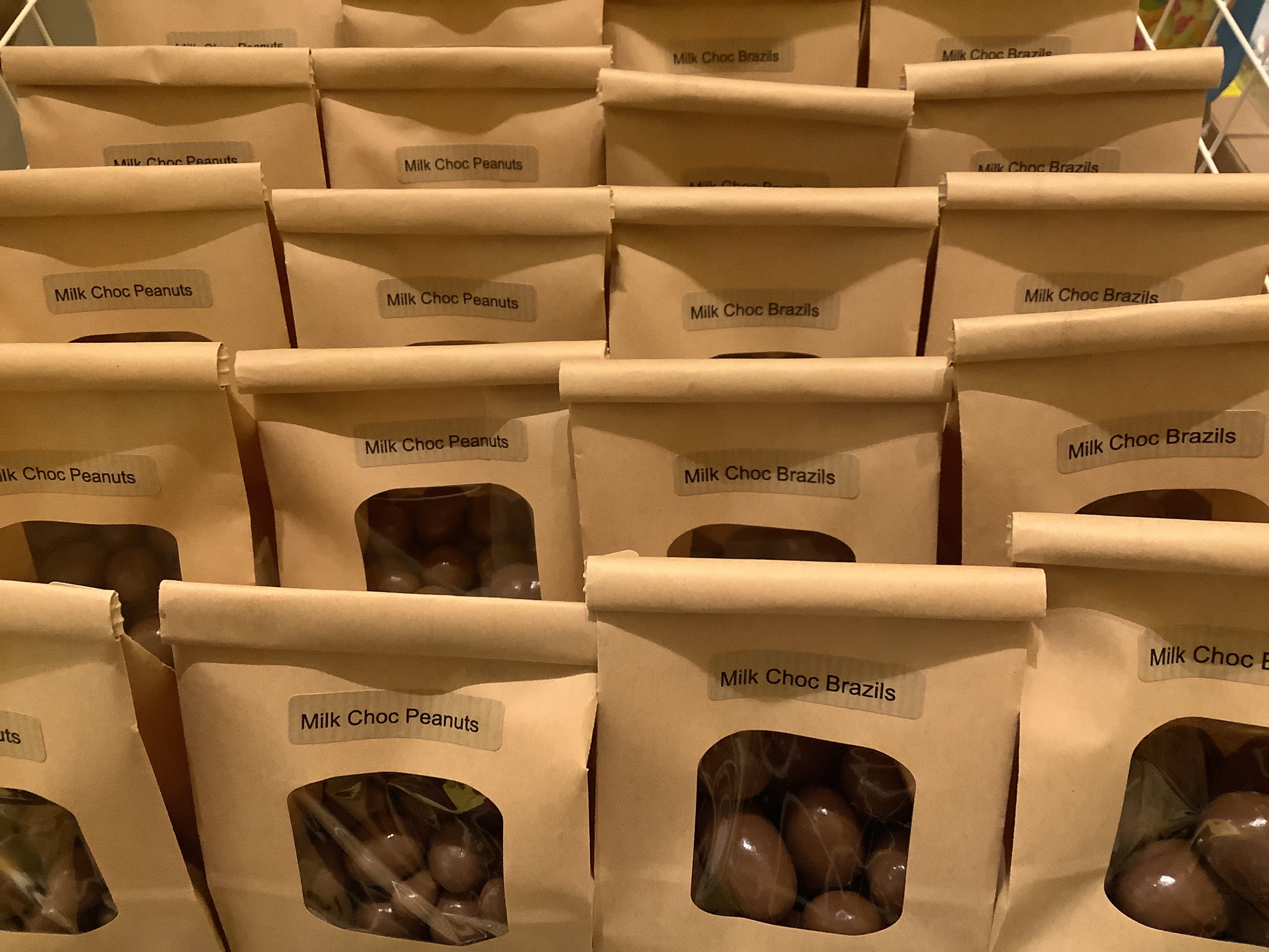 Choc covered 200g Brown bags