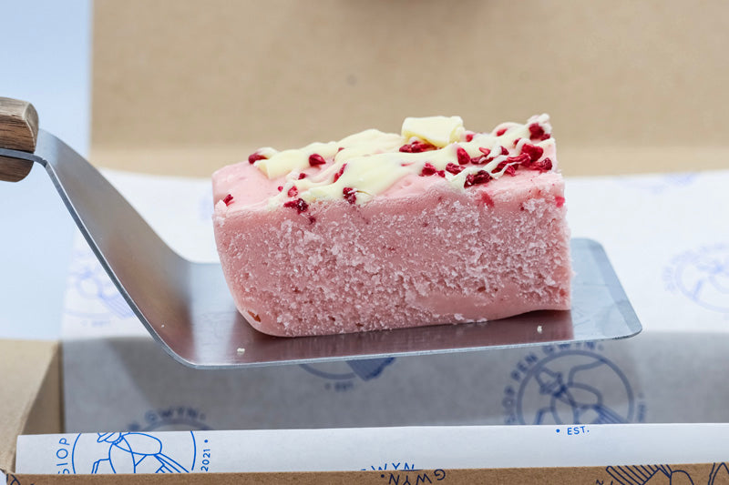 Raspberry & White Chocolate Home Made Welsh Butter Fudge