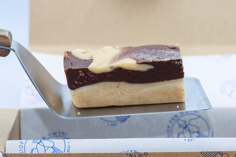 Peanut Butter & Chocolate Swirl Home Made Welsh Butter Fudge