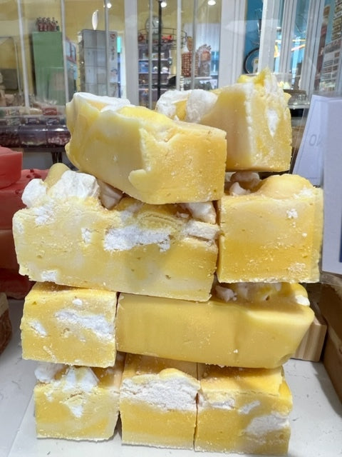 Lemon Meringue Home Made Welsh Butter Fudge - Buy 3 bars and get one free with our 400g gift box